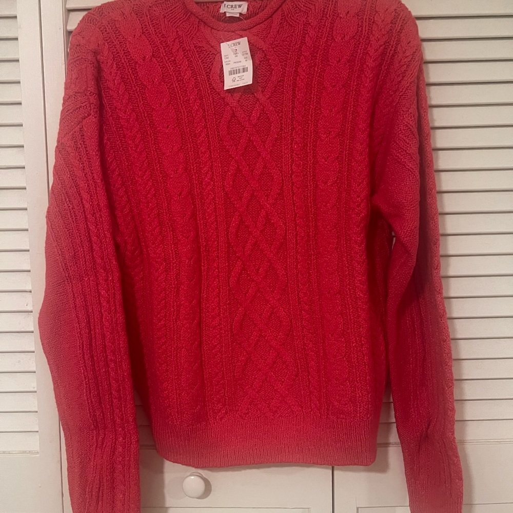 J. Crew Raspberry Knit Sweater new - Picture 3 of 5